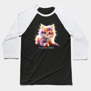 rainbow cutie kitten Baseball T-Shirt